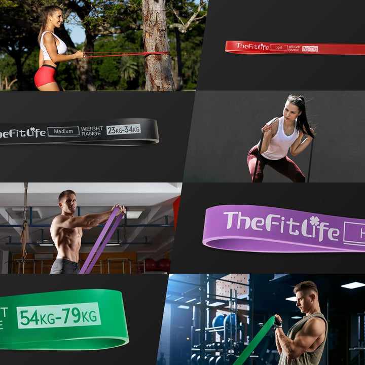 TheFitLife Widerstandsbänder für Klimmzüge, Trainingsbänder, Lange Workout-Bänder für Körperdehnung,