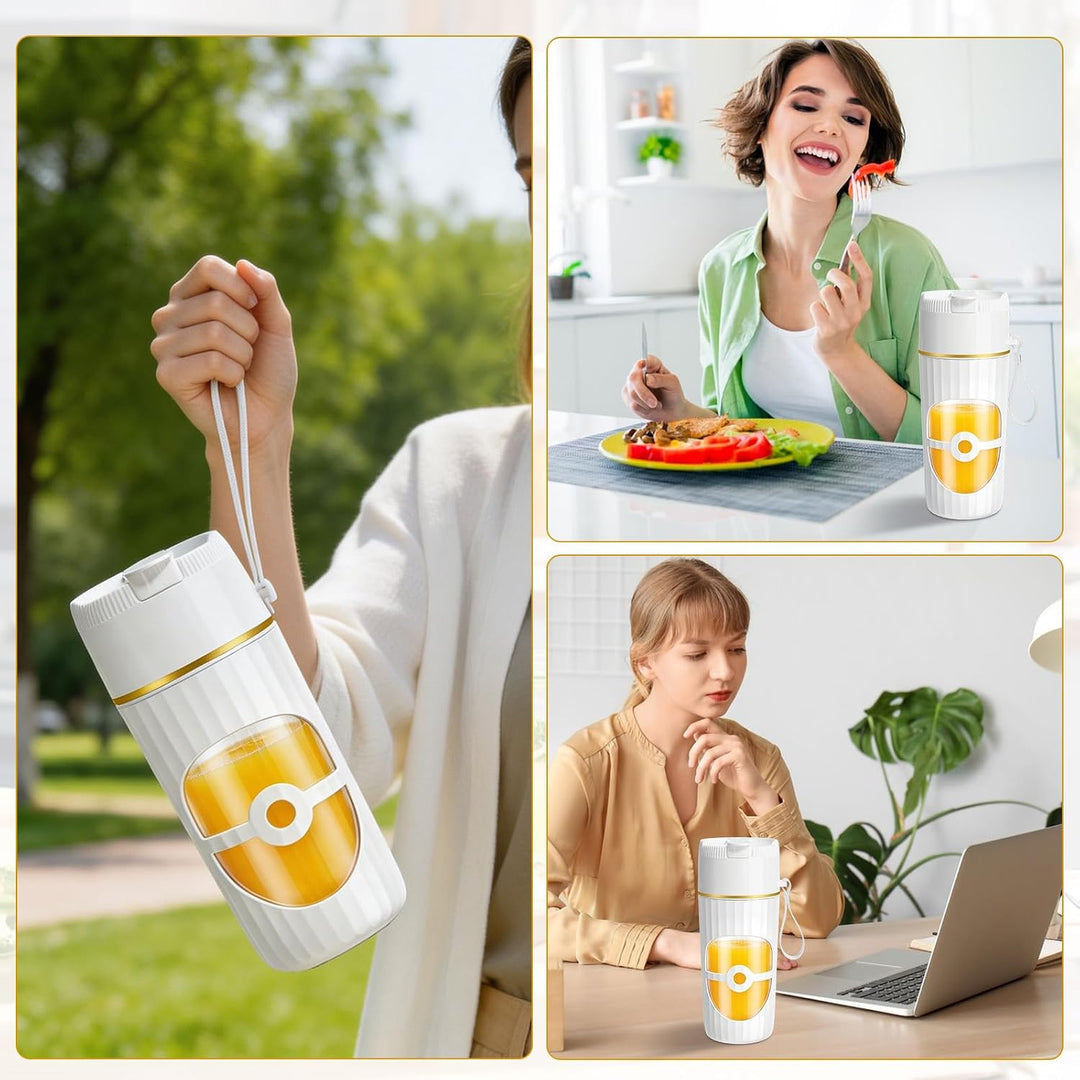 Tragbarer Mixer, 400ml Smoothie Maker to go, Portable Blender mit 10 Edelstahlklingen, USB wiederauf