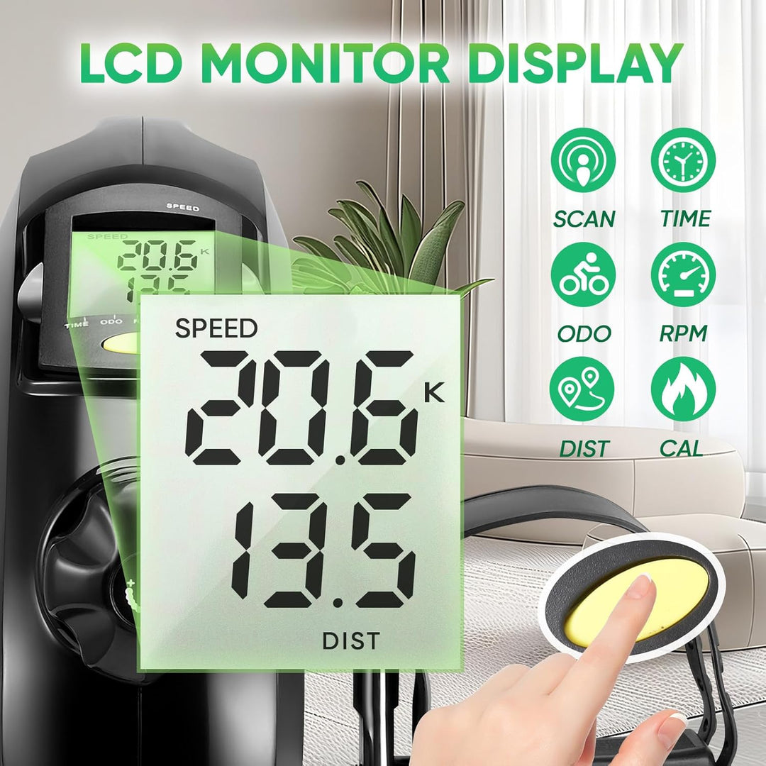 Towwoo Pedaltrainer, Leiser Arm und Beintrainer Senioren, Mini Heimtrainer mit LCD Display, Fahrrad