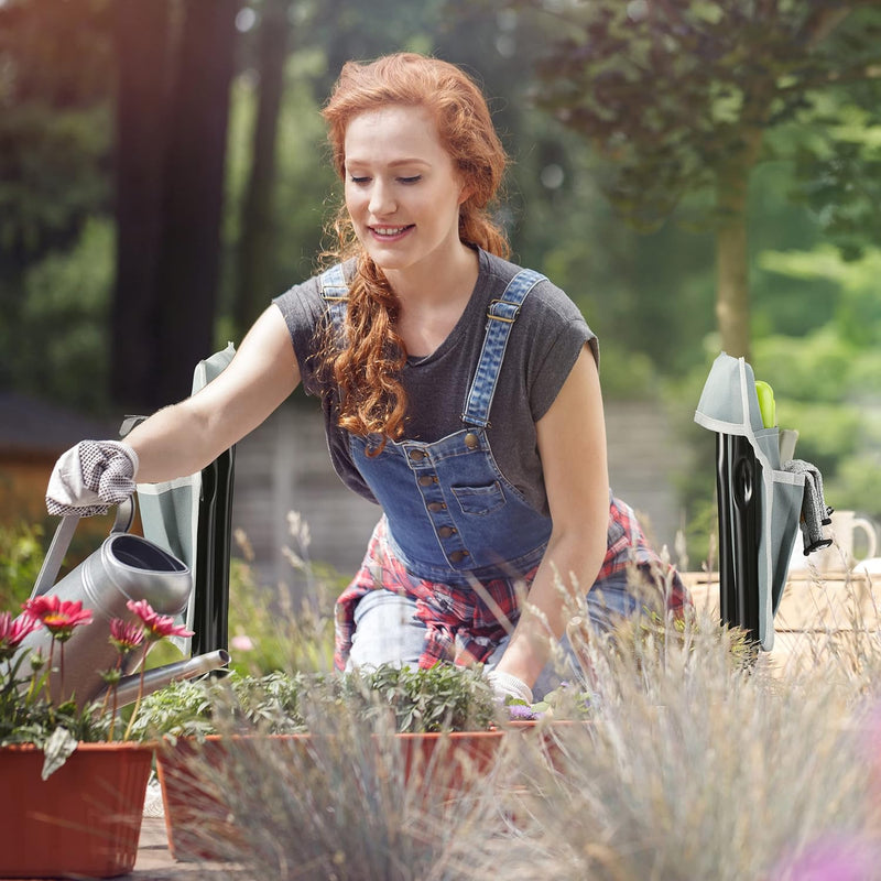 Relaxdays Kniebank für Gartenarbeit, gelenkschonend, klappbar, bis 150kg, gepolsterte Kniehilfe, 2 T