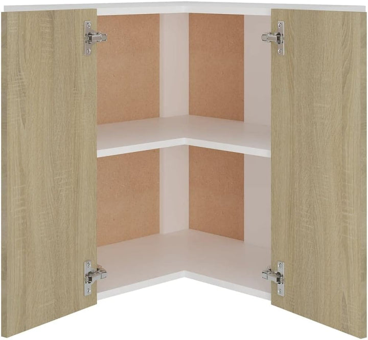 Eckhängeschrank Sonoma-Eiche 57x57x60 cm Holz KüChenschrank Eckschrank Vorratsschrank KüChenuntersch