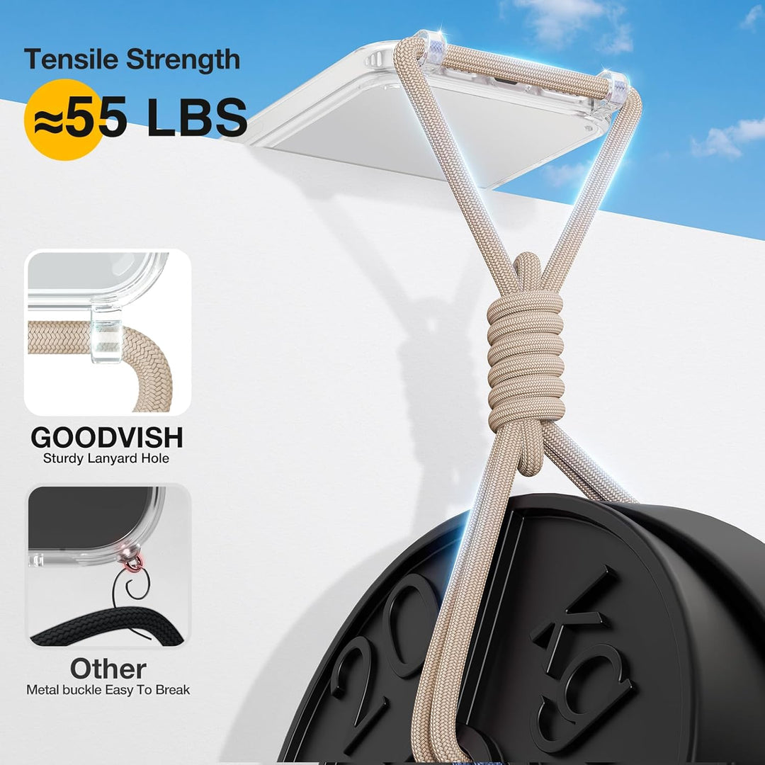 GOODVISH Handykette für iPhone 16 Hülle mit Band (6.1") | Kameraschutz und Bildschirmschutz | | Neck