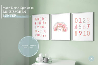 Papierschmiede® Kinderposter 3er Set Lernposter, 40x60 cm Wanddeko, Geschenk für Mädchen Kinderzimme