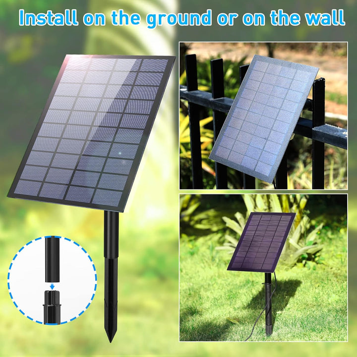 AISITIN 7W DIY Solar Springbrunnen, Upgrade Solar Teichpumpe mit 1.5m Wasserleitung und Feste Pfähle
