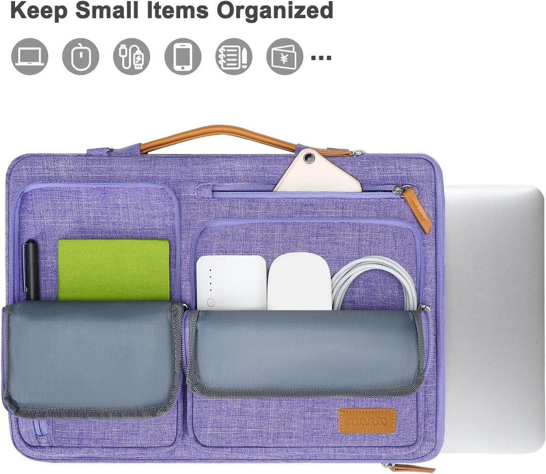 MOSISO 360 Laptoptasche, Wasserdicht Laptop Schultertasche, Stossfest Umhängetasche mit 4 Reissversc