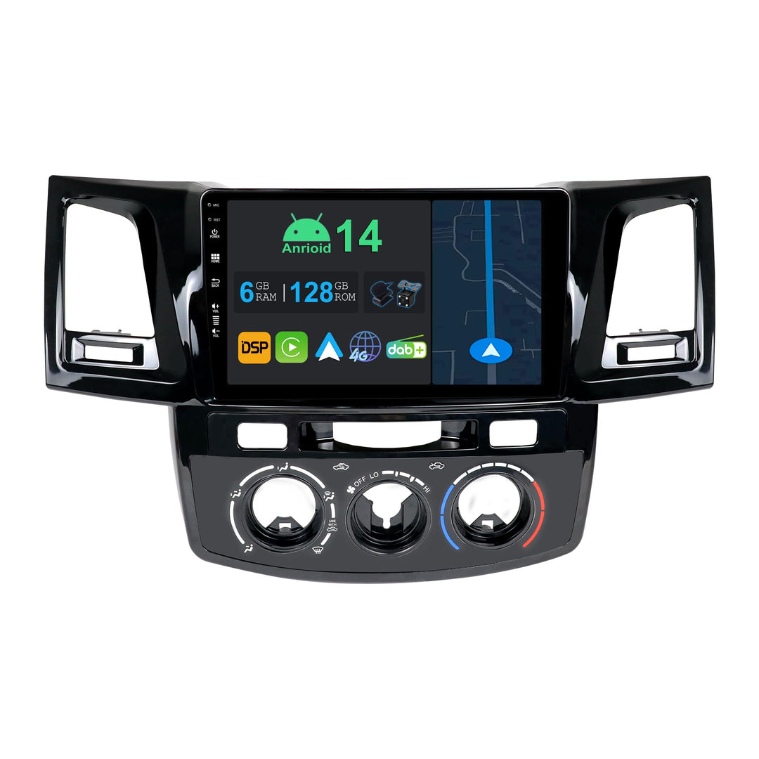 9 Zoll Android 14 Autoradio mit Navi Für Toyota Fortuner Hilux 2005-2007 | Octa Core | 6GB 128GB | E