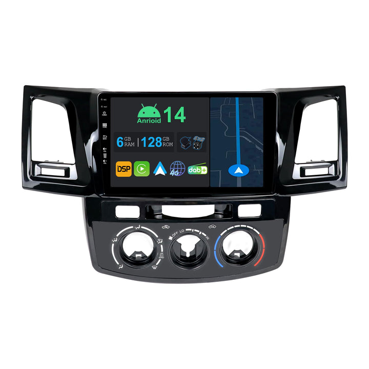 9 Zoll Android 14 Autoradio mit Navi Für Toyota Fortuner Hilux 2005-2007 | Octa Core | 6GB 128GB | E