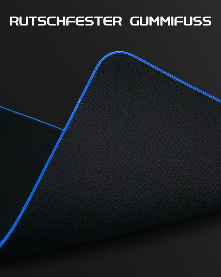 EASEMO Gaming Mauspad, XXL gross (800 x 300 x 4 mm) RGB Mousepad, 7 LED-Farben und 10 voreingestellt