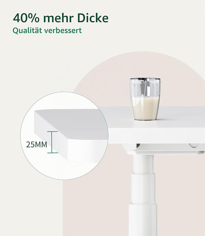 MAIDeSITe Tischplatte 140x70 cm Schreibtischplatte 25 mm stark - DIY Stabile Bürotischplatte – Perfe