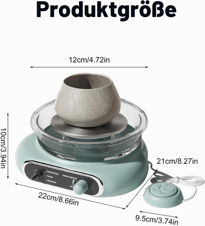 Mini-Töpferscheiben-Set, Töpferscheibe Elektrisch 12CM Drehteller, Einstellbarer Geschwindigkeitm 20