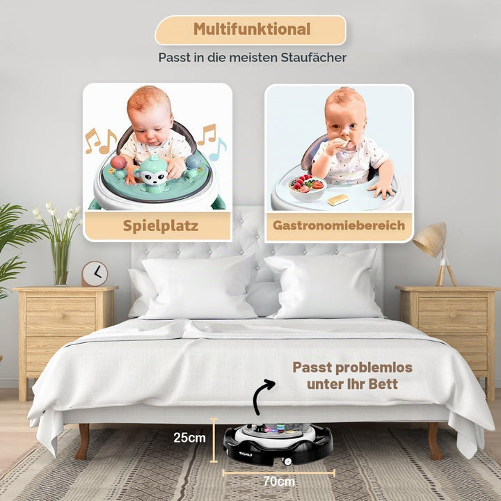 Twinky Lauflernhilfe mit Spielset und Bodenmatte | Robuste Laufhilfe mit 4 verstellbaren Positionen