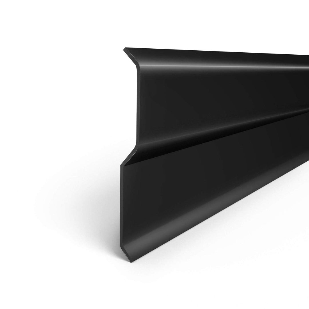 DQ-PP Wandabschlussleiste – 2 m Lang – 77mm Breit – Schwarz RAL 9005 – Aluminium – Kamin – Wandansch