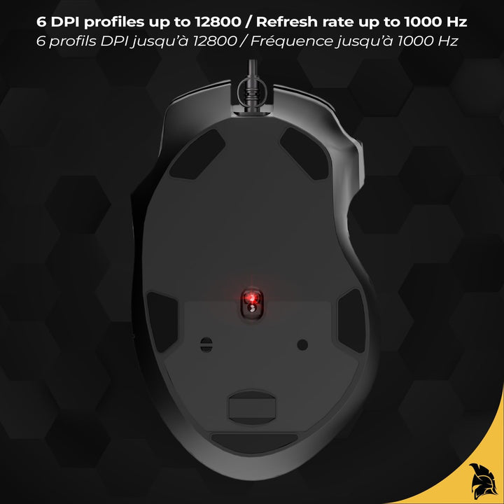 EMPIRE GAMING - W905 Gaming-Maus kabelgebunden – 12800 DPI 1000 Hz – RGB - Ergonomisch – PS4, PS5, X