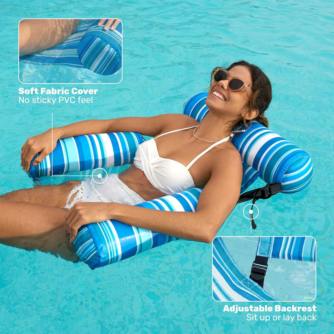 SLOOSH Aufblasbare Luftmatratze Pool für Erwachsene, 2er schwimmende Pool-Flösse, aufblasbare Pool-N