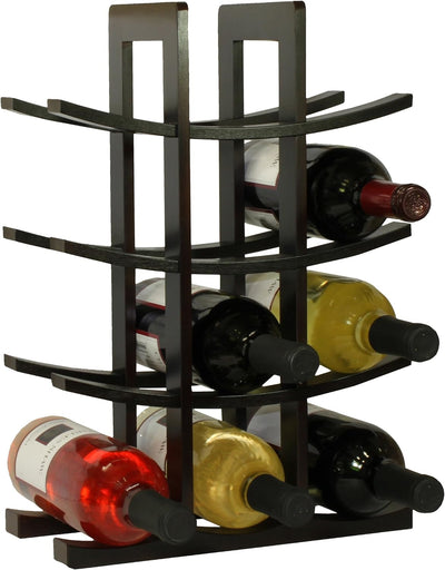 oceanstar Weinregal aus Bambus, für 12 Flaschen, Dunkles Espresso Large, Large