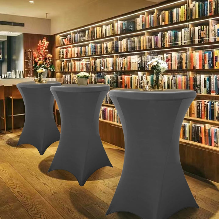 Pesonlook 3er-Set Stretch Stehtisch Husse für Bistrotisch Ø 80-85 cm Elegante,Verstärkung im Fussber