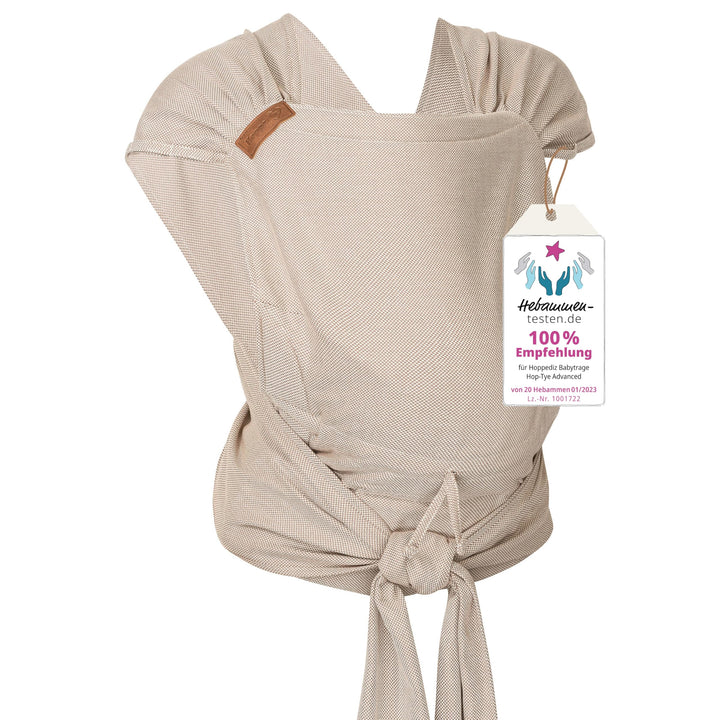 Hoppediz Hop-Tye Advanced - 4-in-1 Babytrage für Neugeborene ab Geburt - Halfbuckle Tragehilfe mit T