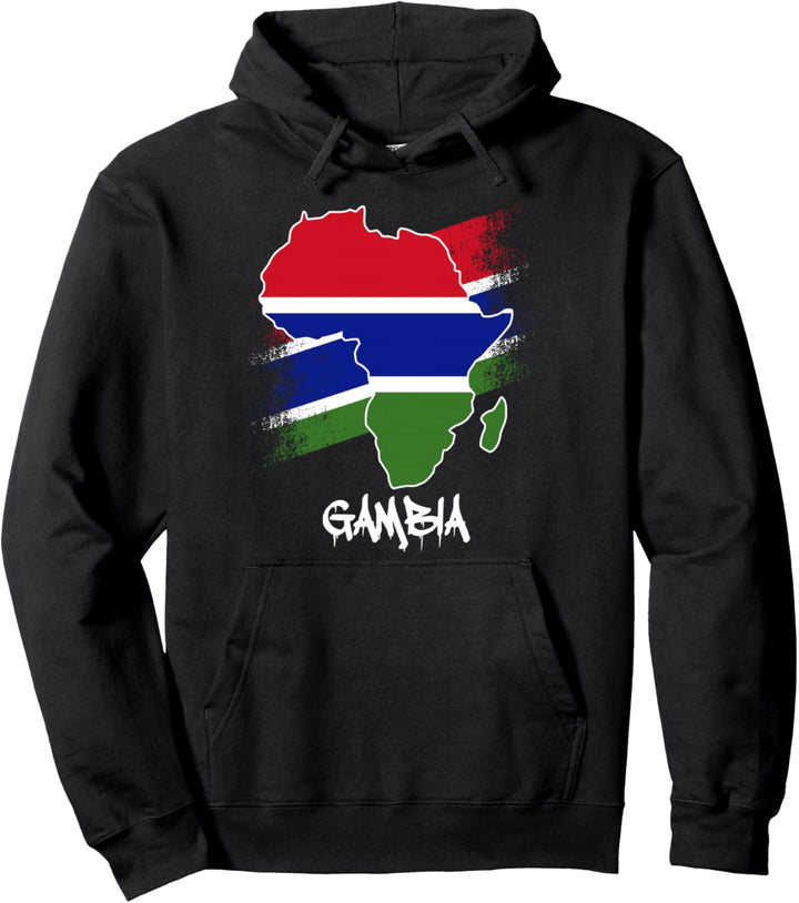 Gambia Flagge mit Afrika Karte Liebe Gambia Gambian Pride Pullover Hoodie