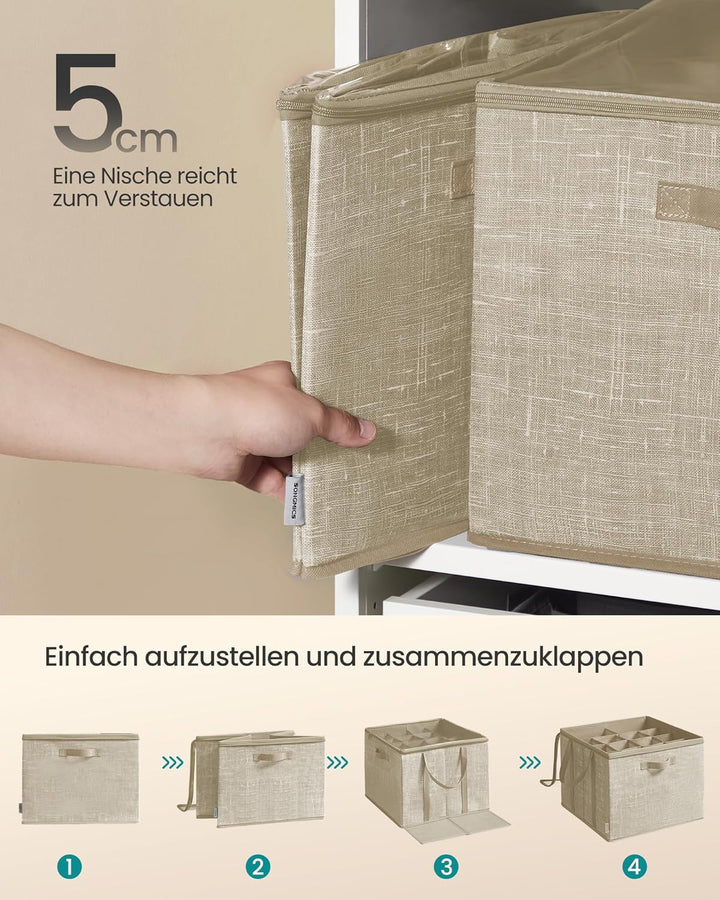 SONGMICS Schuh-Organizer, 2er Set, jeder für bis zu 16 Paar Schuhe, Schuhaufbewahrung, Griffe, trans