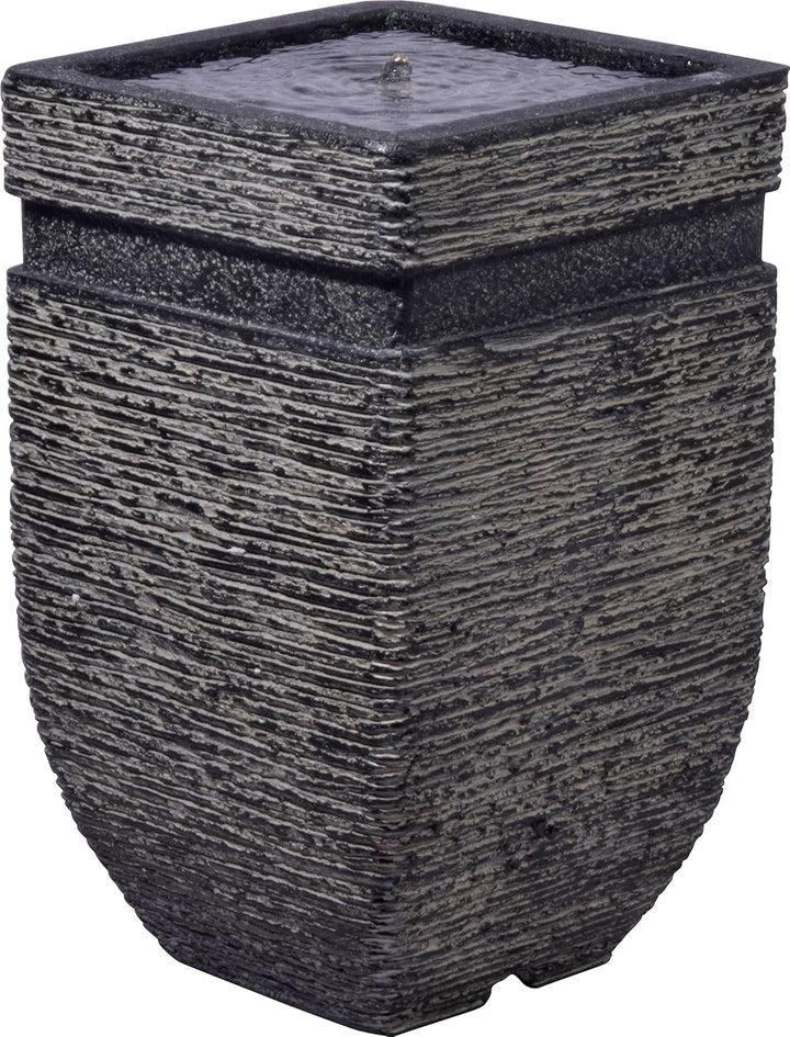 dobar® 96101e Solarbrunnen Hera | Gartenbrunnen mit LED Beleuchtung | Terrassenbrunnen aus Polyresin