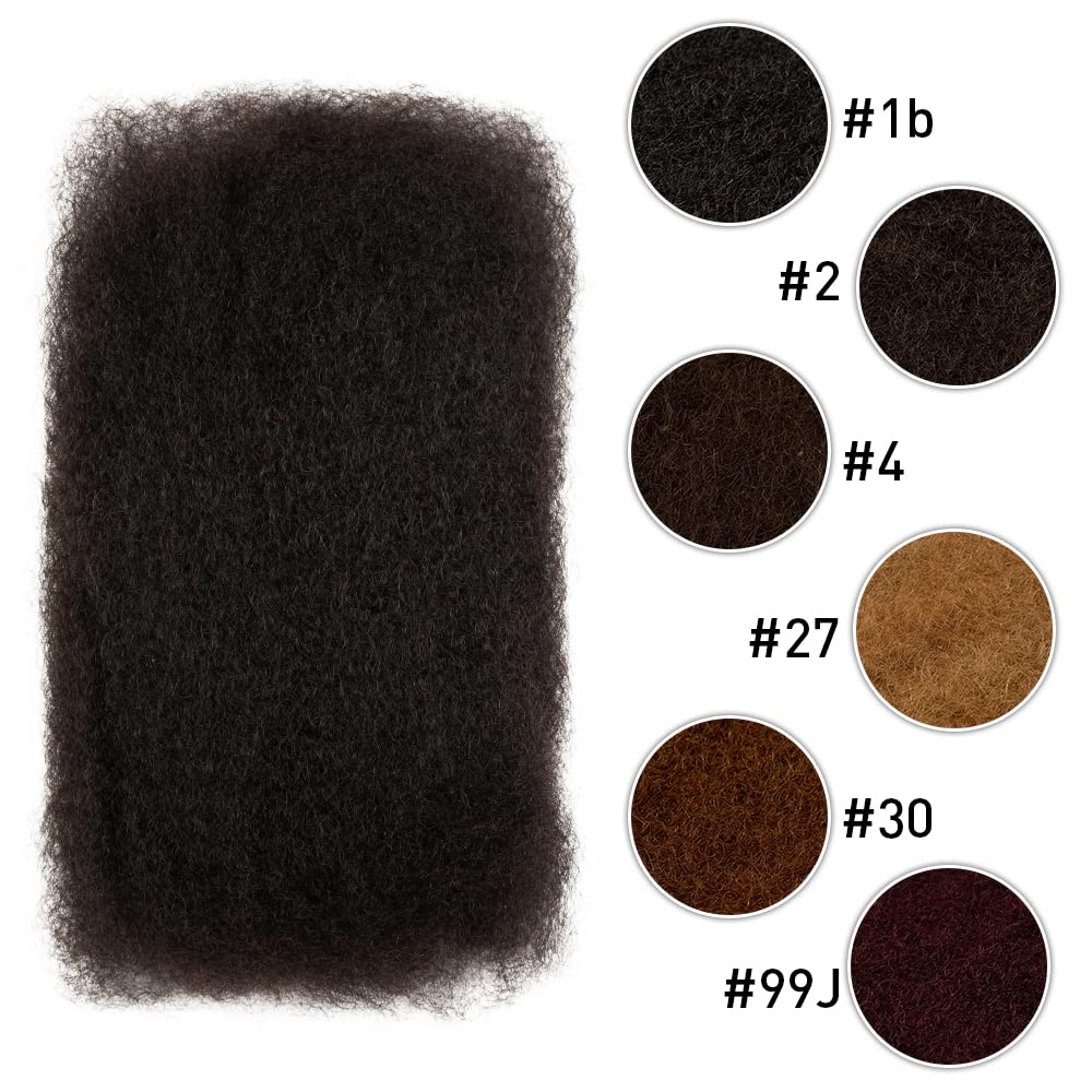 FASHION IDOL Afro Kinkys Bulk Echthaar für Dreadlock Extensions 10 Zoll 1 Packung 50 Gramm natürlich