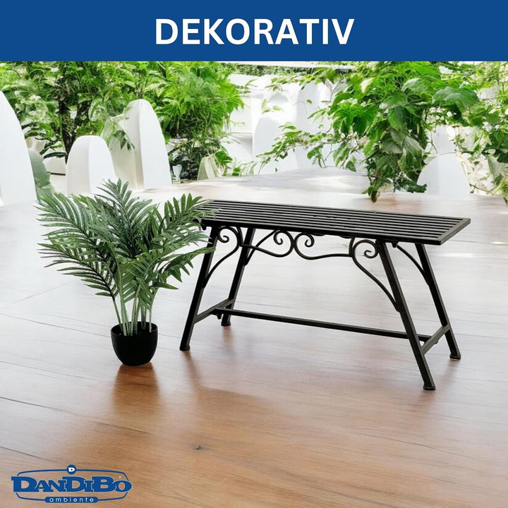 San Marco Gartenbank Wetterfest Metall - 83 cm Sitzbank mit Ornamenten Cucciu S - Robuste Eisenbank