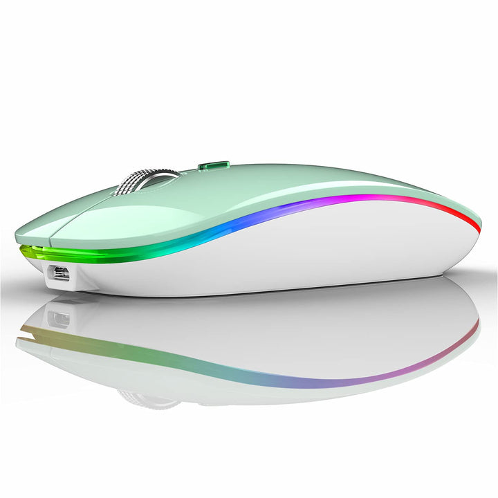 Uiosmuph G12 Maus Kabellos, LED 2.4G Leise Funkmaus Wiederaufladbar Wireless Mousemit Nano USB Empfä
