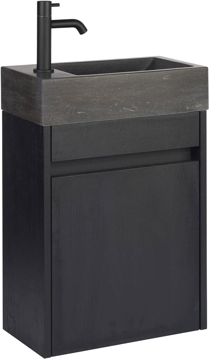 Saqu Nature Collection Naturstein-Waschbecken Links 40x22x10cm