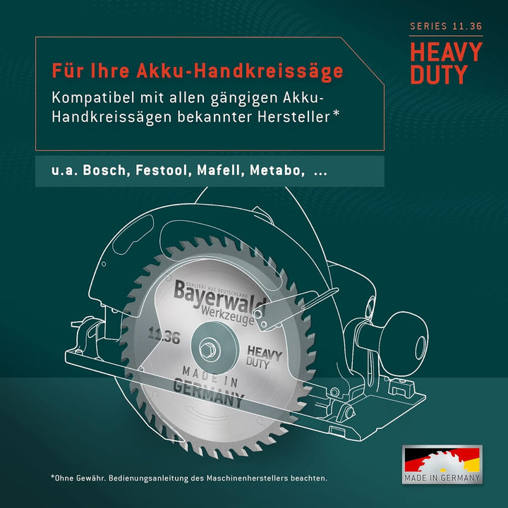 Bayerwald - HM Kreissägeblatt - Ø 190 mm x 1,8 mm x 30 mm | Wechselzahn (20 Zähne) | Nebenlöcher: 2/
