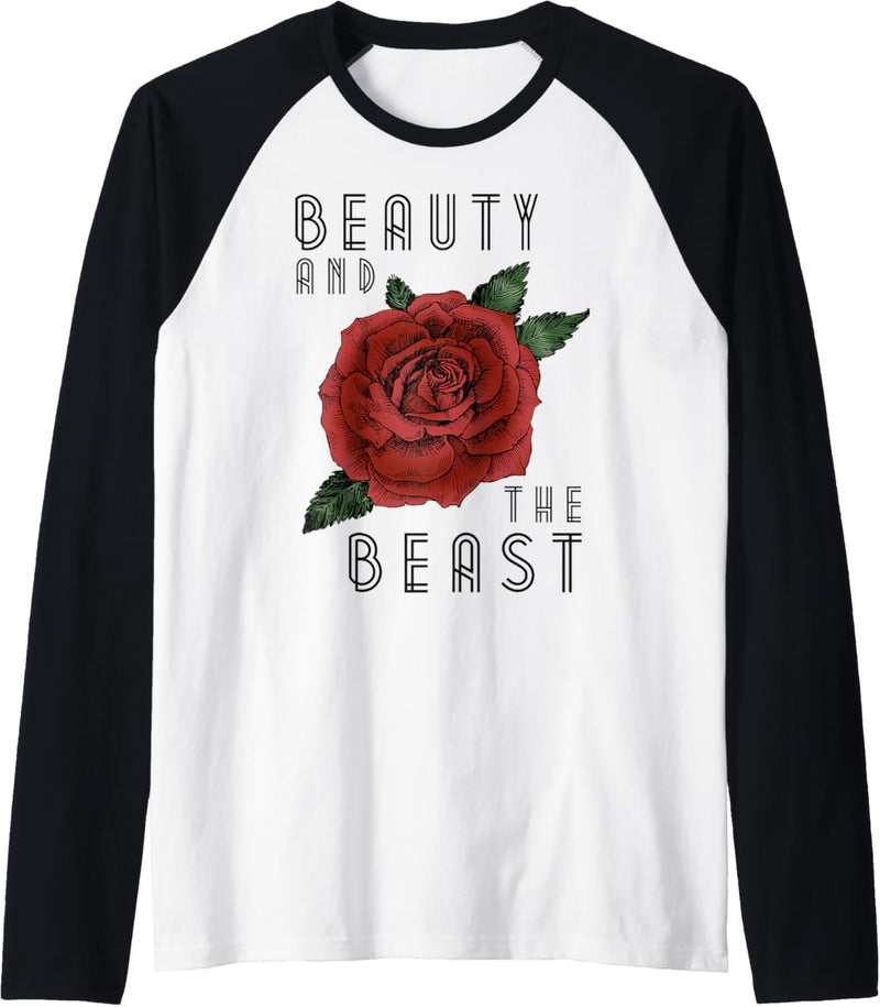 Disney Beauty And The Beast Rose Logo Raglan