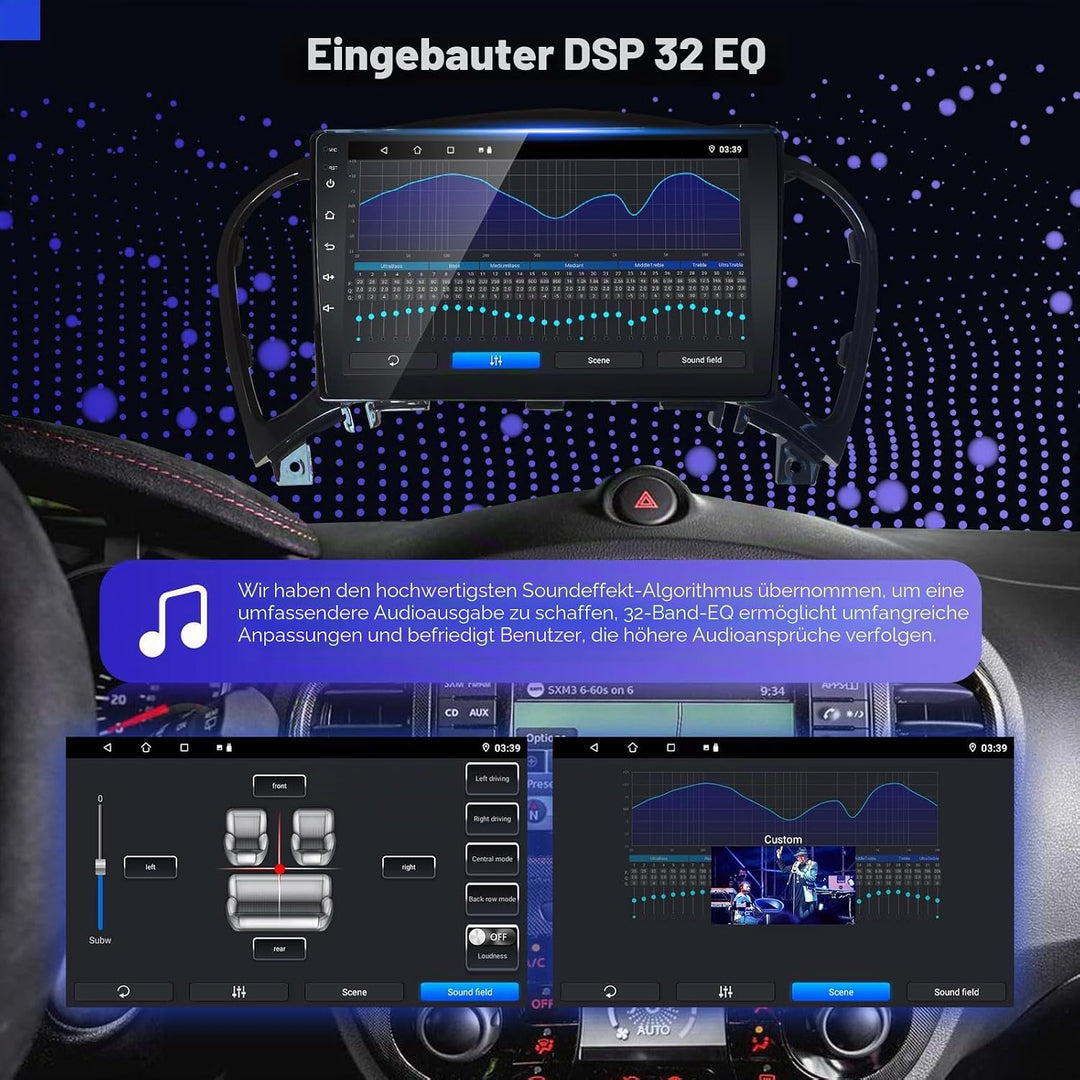 LEXXSON Android Autoradio für Nissan Juke 2011-2016, Android Auto Carplay Kompatibel mit 9 Zoll Touc