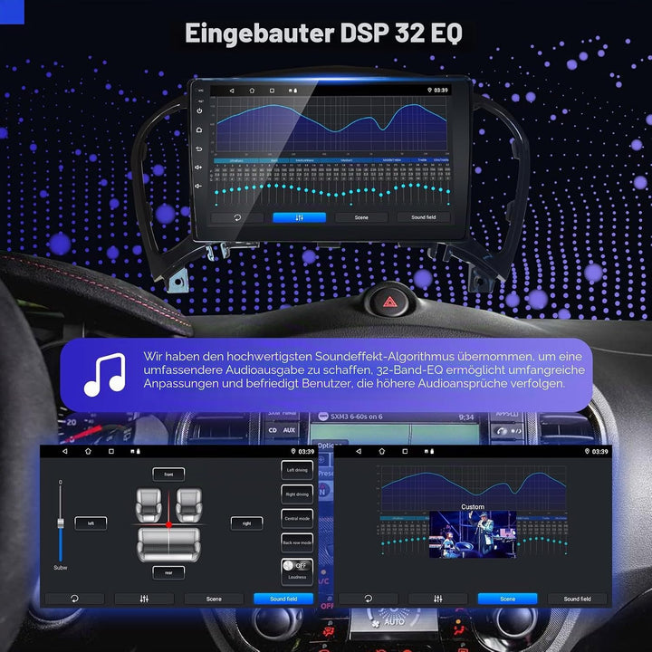 LEXXSON Android Autoradio für Nissan Juke 2011-2016, Android Auto Carplay Kompatibel mit 9 Zoll Touc