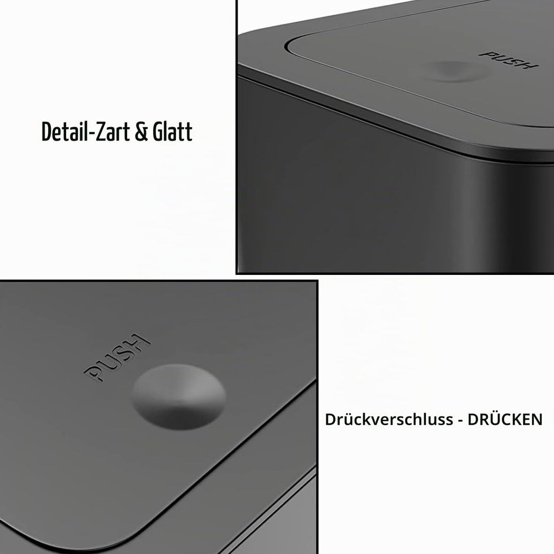 3 Stück 10 l Mülleimer mit Pop-Up-Deckel. Kleiner Mülleimer mit Deckel, Abfallkorb für Küche, Schlaf