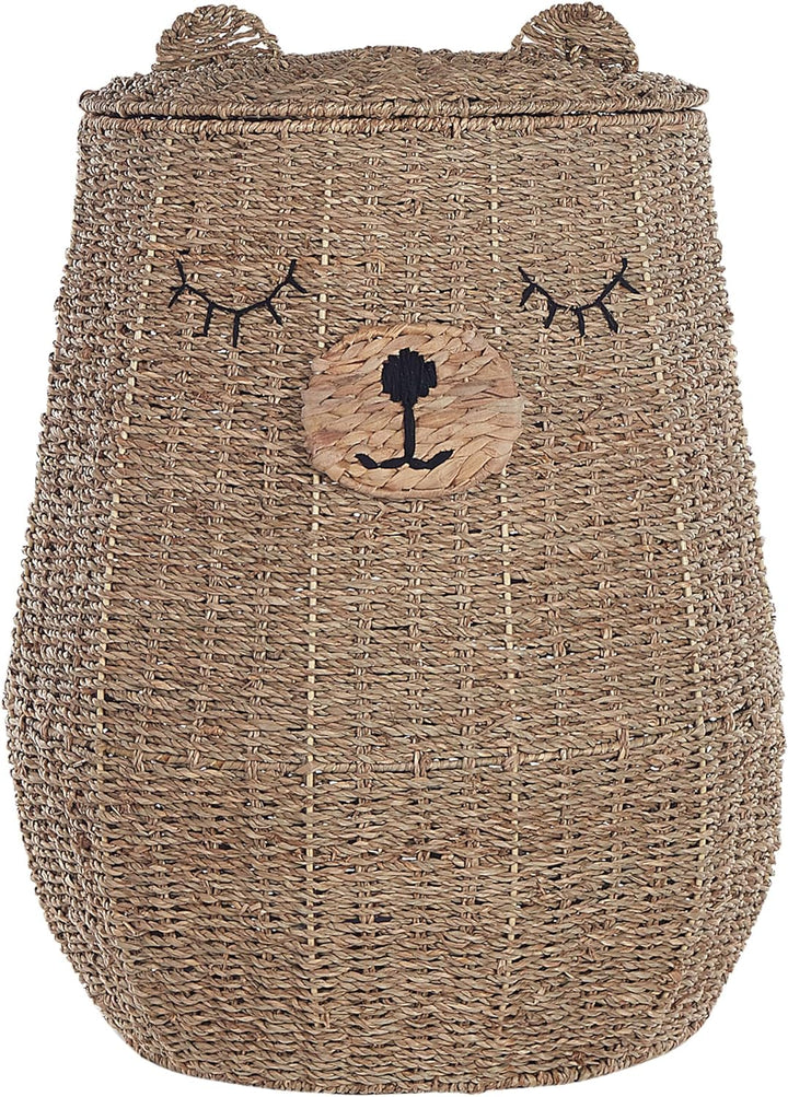 Aufbewahrungskorb aus Seegras Bärenform natürlich beige 68 cm Fulan