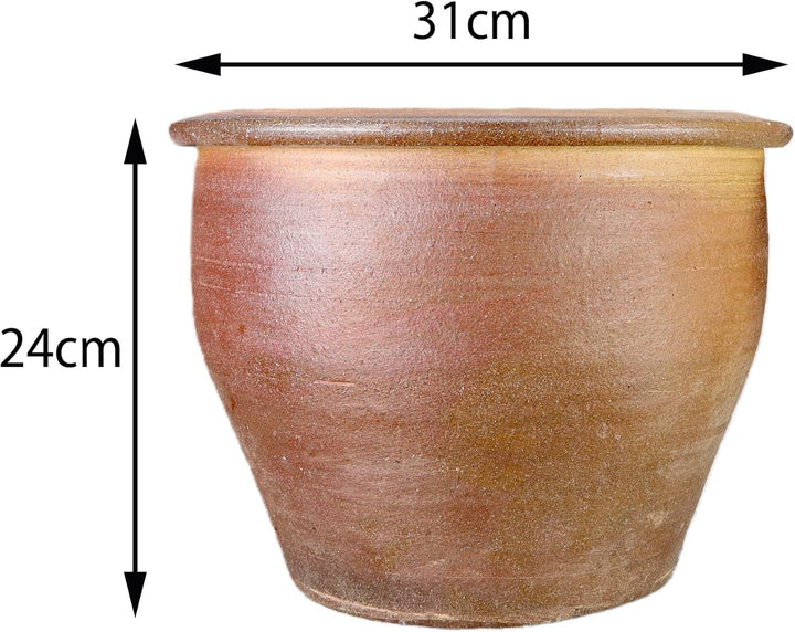 TucanoHamburg Blumentopf, Modell Lotus braun 31x24cm, frostfest