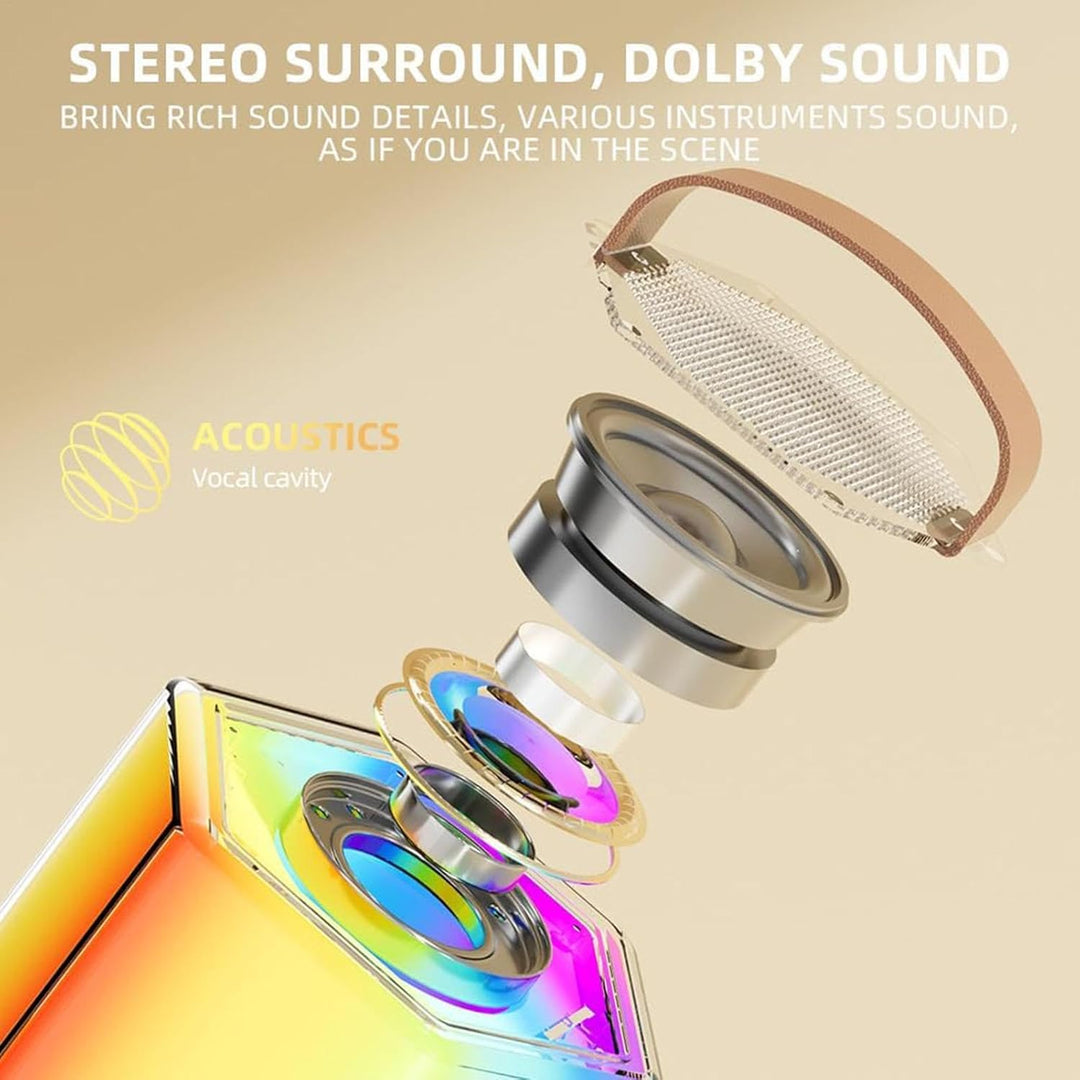 Karaoke-Maschine mit 2 Mikrofonen, RGB-Farblicht, kabelloser Karaoke-Lautsprecher, RGB-Beleuchtung,