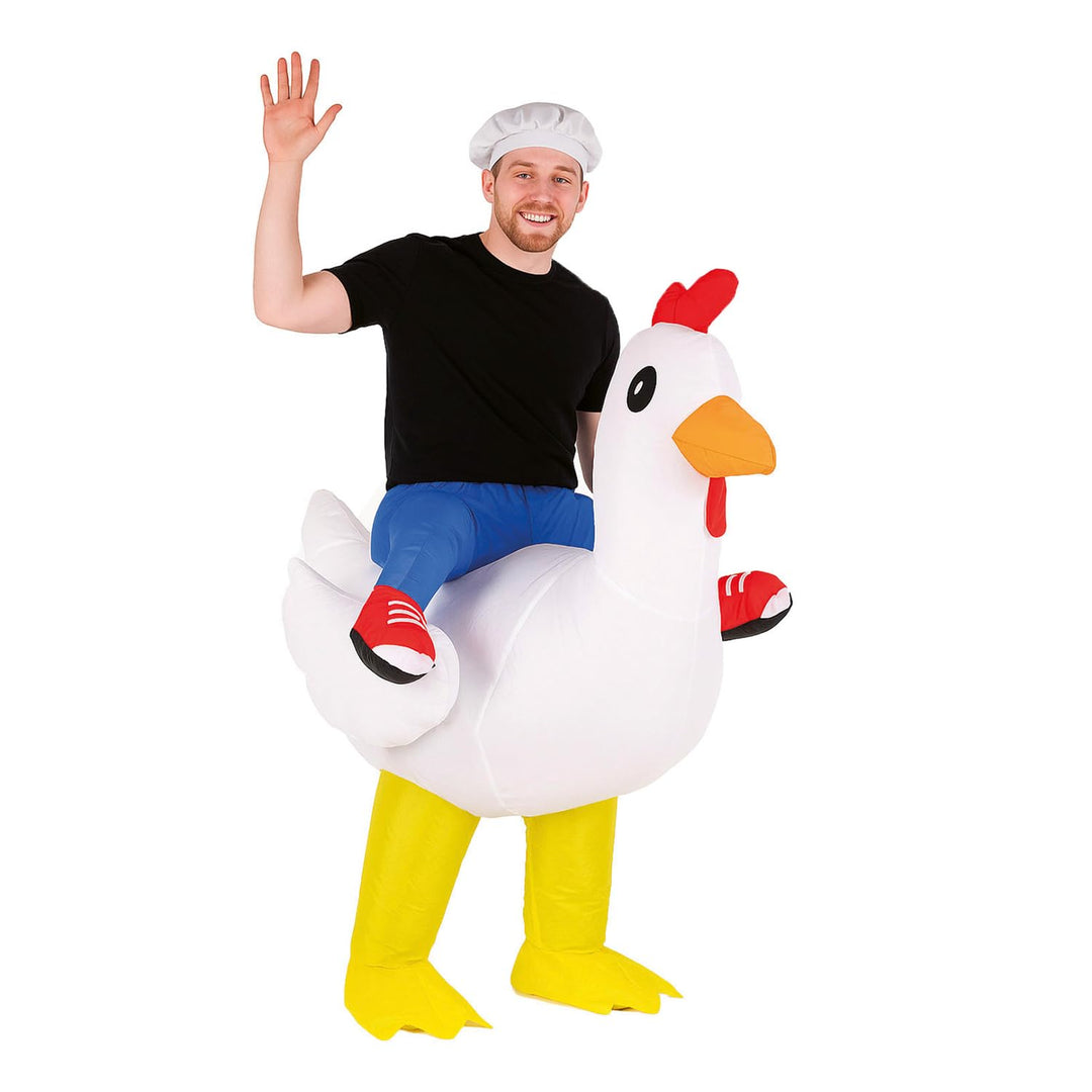 Aufblasbares Kostüm Huhn | Ausgefallenes Auflbaskostüm | Premium Qualität | Grösse Erwachsene | Poly