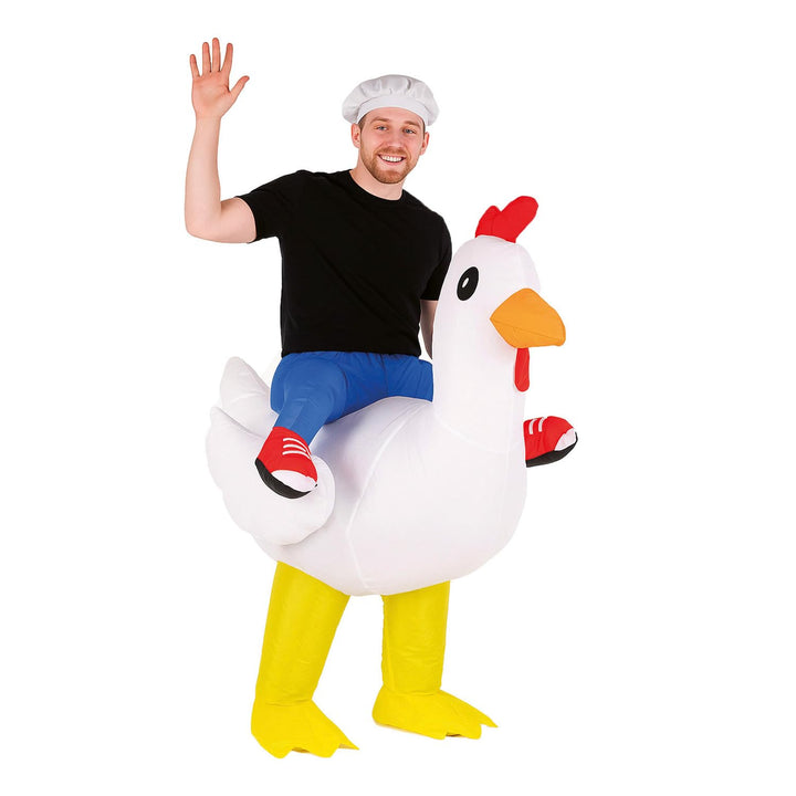 Aufblasbares Kostüm Huhn | Ausgefallenes Auflbaskostüm | Premium Qualität | Grösse Erwachsene | Poly