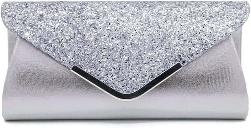 CORIOS Damen Clutch Tasche Envelope Abendtasche Pailletten Henkeltasche Glitzer Hochzeit Brautbörse