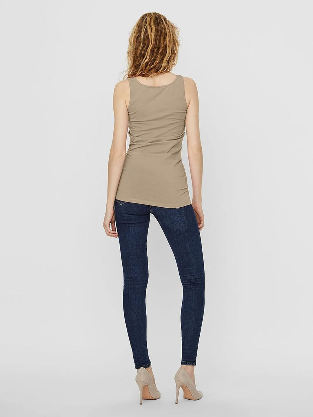 VERO MODA Damen VMMAXI My Soft Long Tank TOP GA 4 10265024 XS Beige (3x Nomad), XS Beige (3x Nomad)