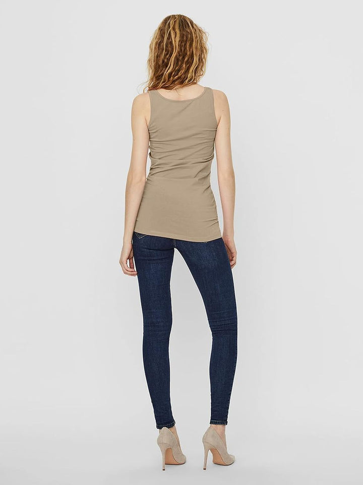 VERO MODA Damen VMMAXI My Soft Long Tank TOP GA 4 10265024 XS Beige (3x Nomad), XS Beige (3x Nomad)