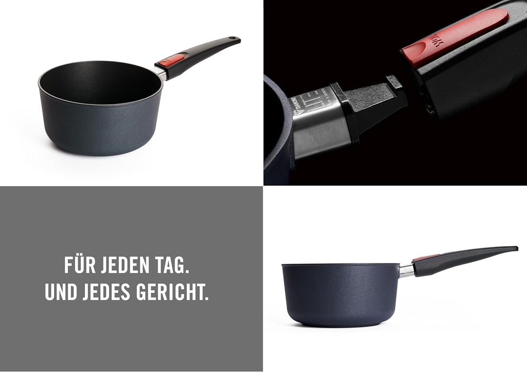 Woll Diamond Lite Stieltopf, Ø 20 cm, 10 cm hoch, 2.5 Liter, mit abnehmbarem Stiel - Geeignet für Ce