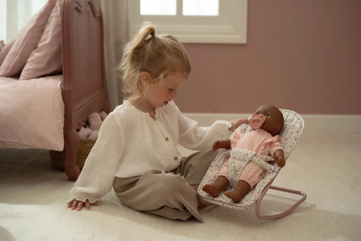 Little Dutch Puppenwippe Puppensitz für Babypuppen Puppen von 33 bis 46 cm Baumwollbezug mit Sicherh