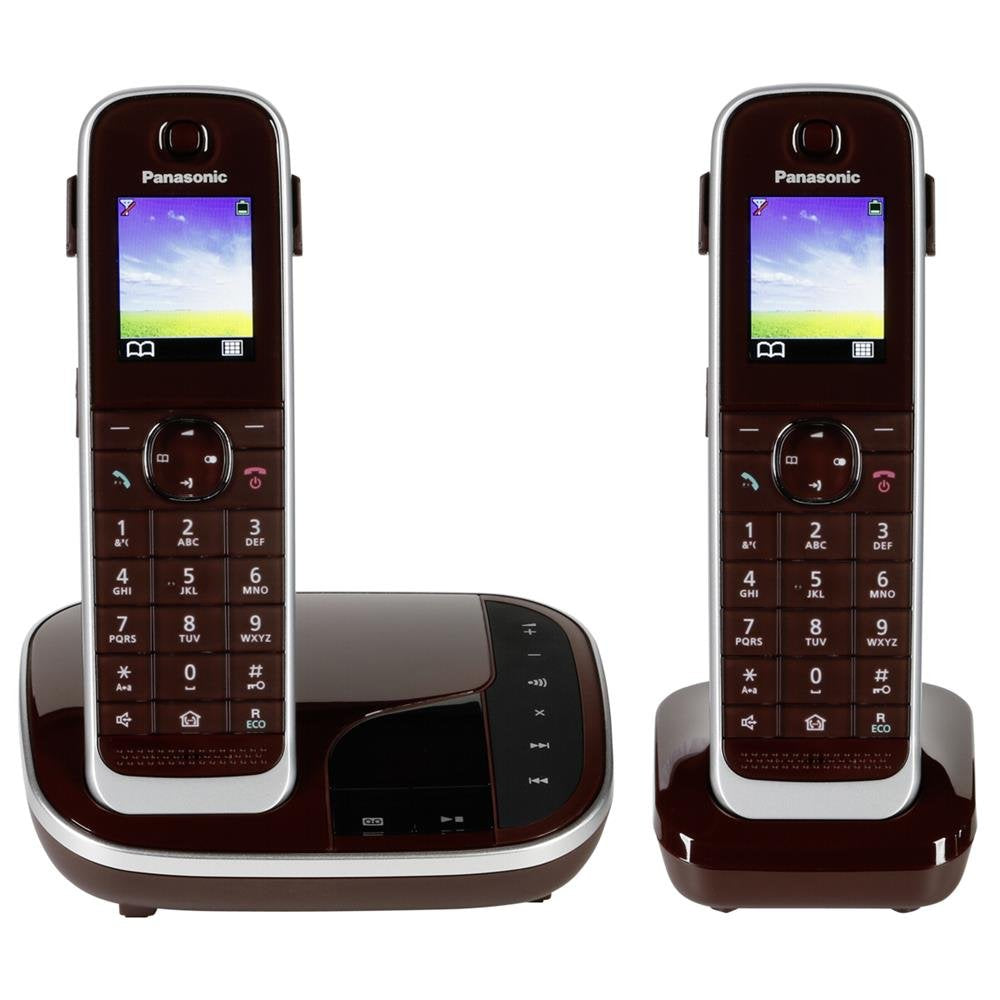 Panasonic KX-TGJ322GR Familien-Telefon mit Anrufbeantworter (schnurloses Telefon DUO, 2 Mobilteile,