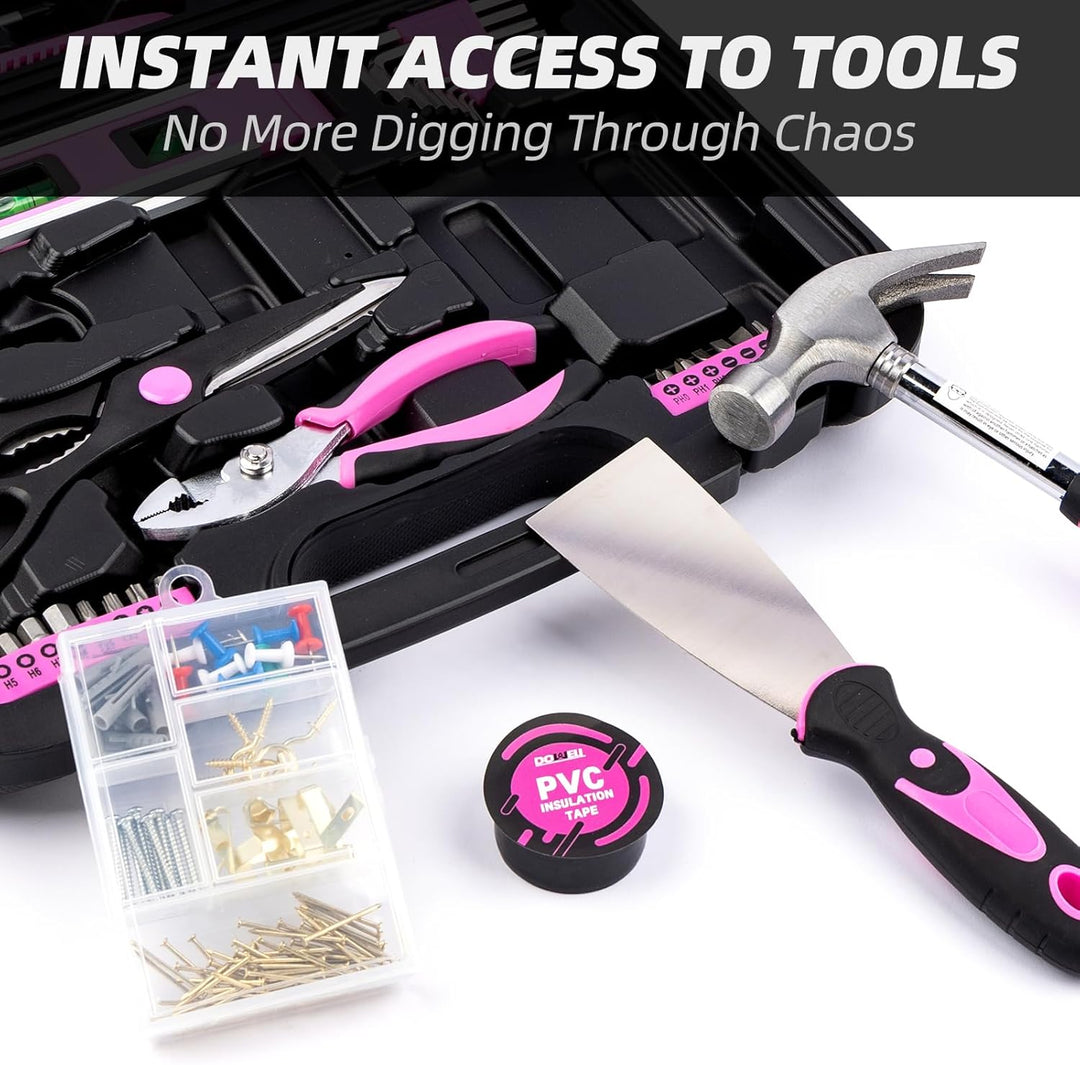 DOWELL 145-Stück Home Repair Tool Kit mit Werkzeugkasten - Komplettes Set von Haushalts-Handwerkzeug