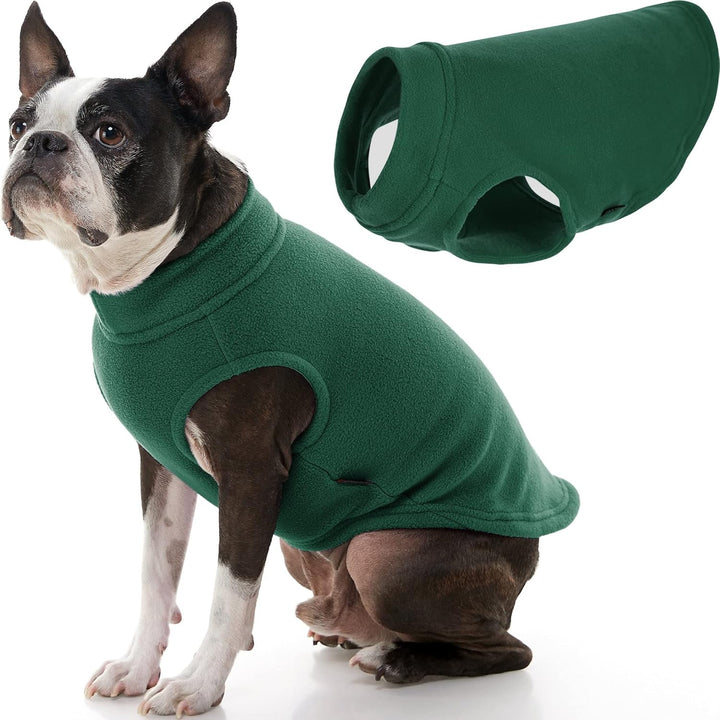 Gooby Hundepullover aus Stretch-Fleece – Waldgrün, Grösse XXL – Warmer Pullover aus Fleece – Winterk
