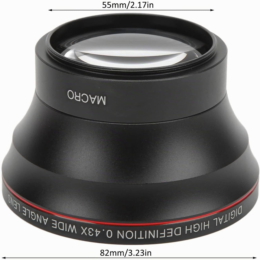 55 Mm 0,43 X Professionelles HD-Weitwinkel-Kameraobjektiv, Optisches Glasbeschichtungsobjektiv mit A
