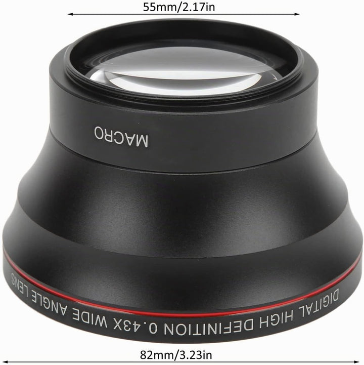 55 Mm 0,43 X Professionelles HD-Weitwinkel-Kameraobjektiv, Optisches Glasbeschichtungsobjektiv mit A