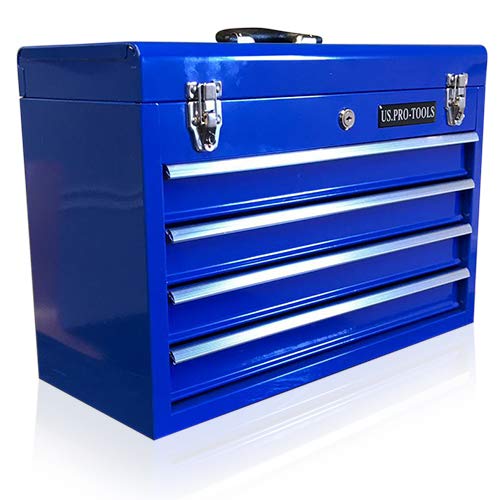 ORIGINAL US PRO TOOLS TOOL BOX TOOL CABINET 4 DRAWER HAND HELD TOOL CHEST PORTABLE BLUE by us pro to