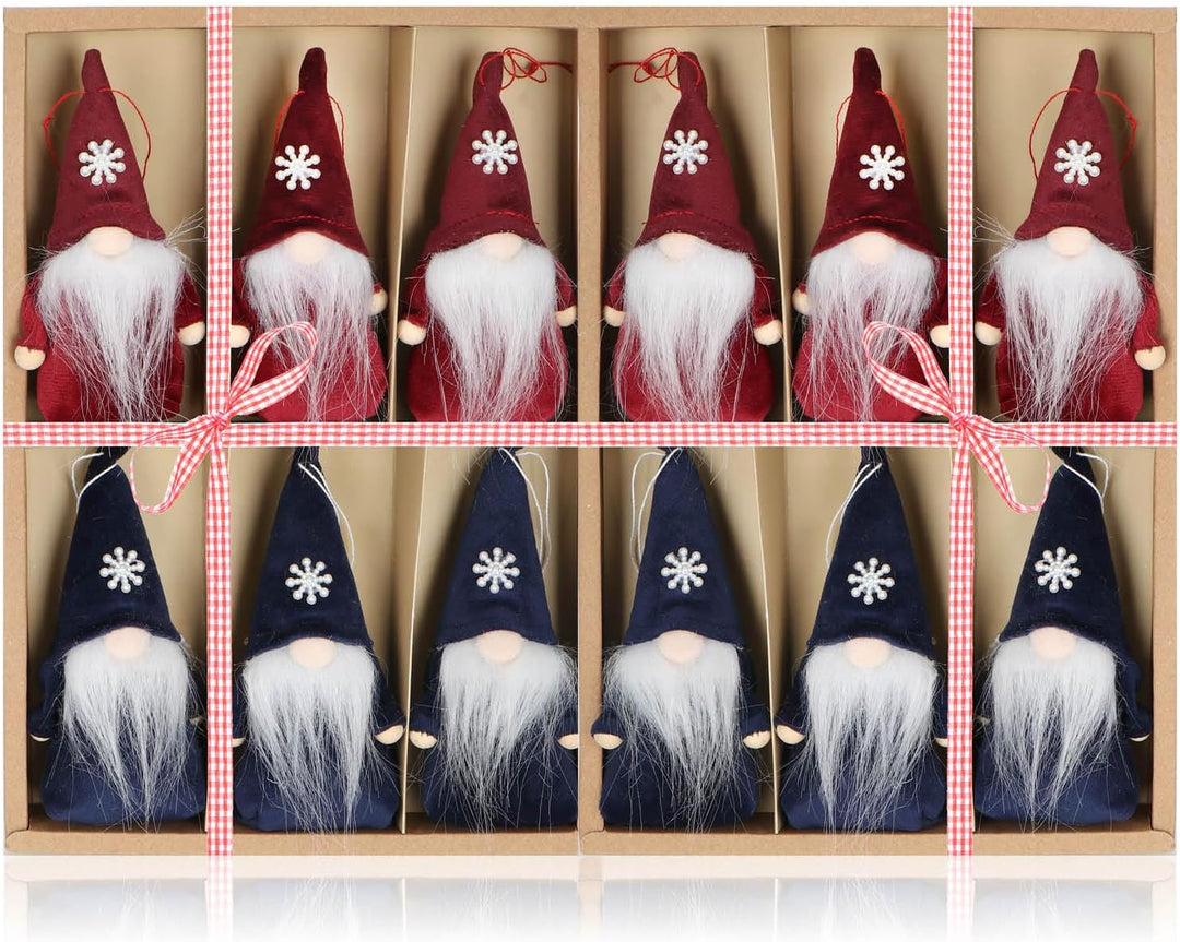 com-four® 12x Premium Weihnachtsmann-Anhänger 12cm - Deko für den Weihnachtsbaum, Christbaum-Figuren
